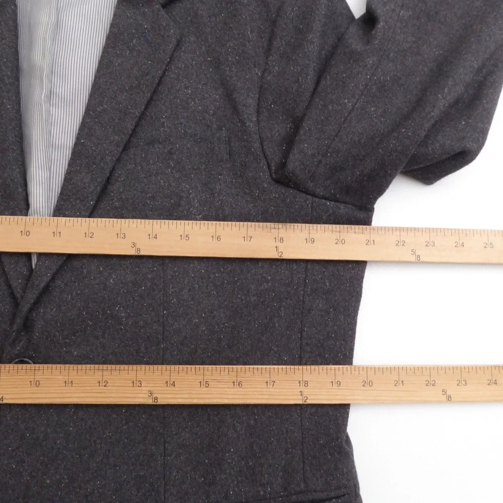 Banana Republic Mens Blazer Charcoal Grey Tailored Wool Textured Knit 40R Slim